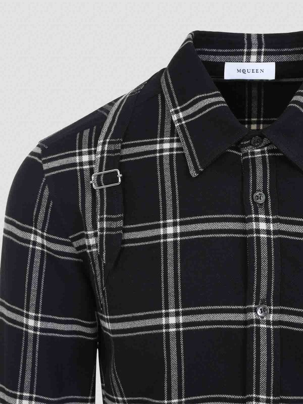 Tシャツ・カットソー alexander mcqueen TWIN NEEDLE HARNESS SHIRT Alexander Mcqueen Twin Needle Harness Shirt - Men