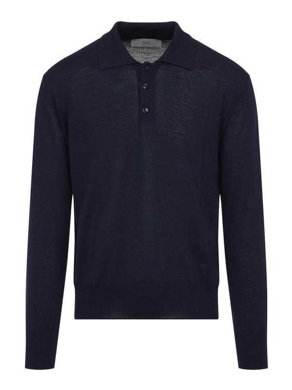 AMI PARIS: Polos - Polo - Azul Oscuro