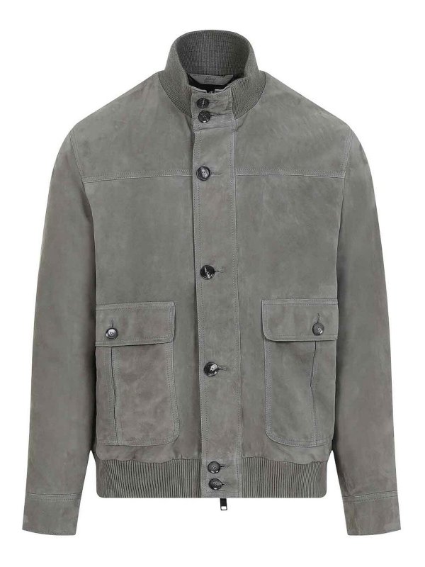 BRIONI: casual jackets - Suede Leather Blouson