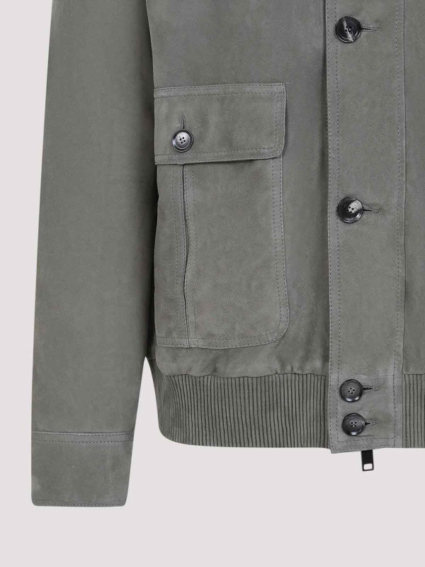 The Best Shops BRIONI: casual jackets - Suede Leather Blouson