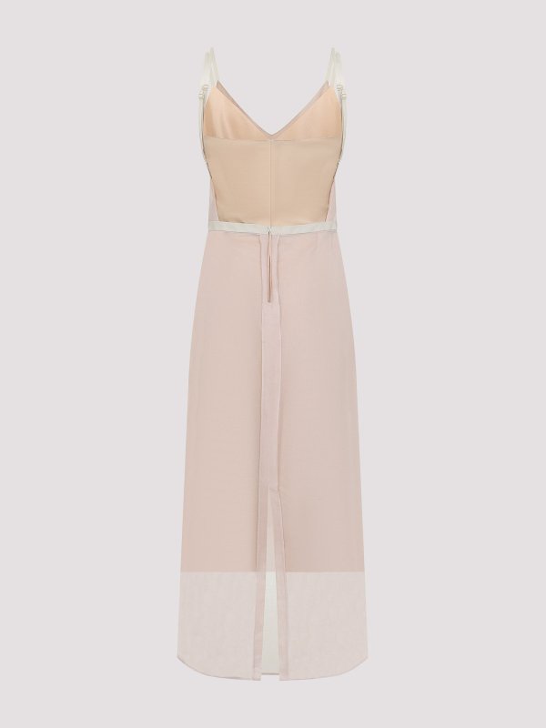 ワンピース CARVEN Woman Dress Nude 6251K21412 PIVOINE Carven Silk Long Dress - Nude & Neutrals - Women