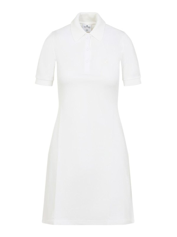 Courreges: knee length dresses - Piqu Polo Dress