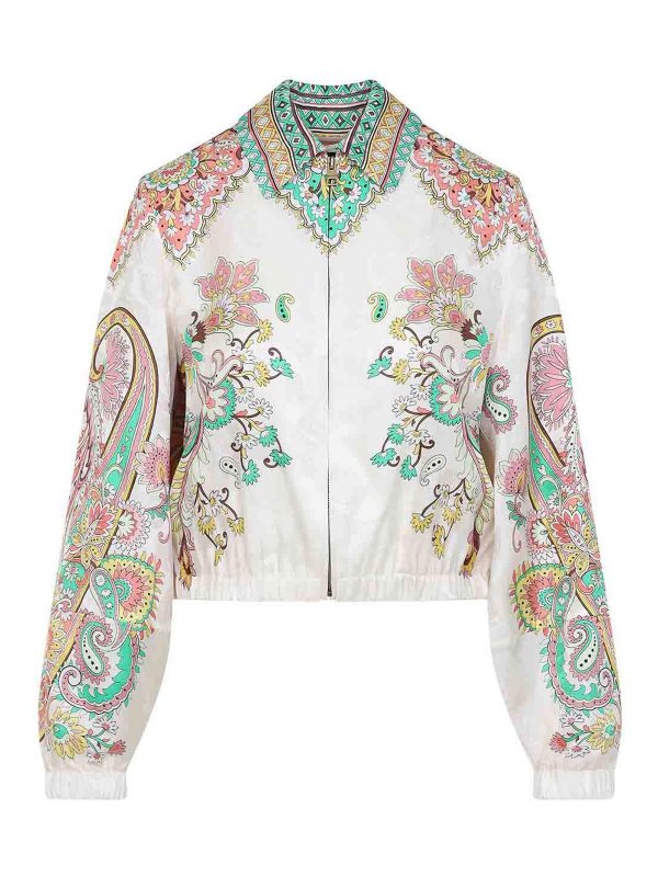 アウターその他 ETRO Women Outer WRBA0042 SPD83 0802 WHITE Etro Lucky Charms Bomber Jacket - White | WRBA0042SPD83X0802