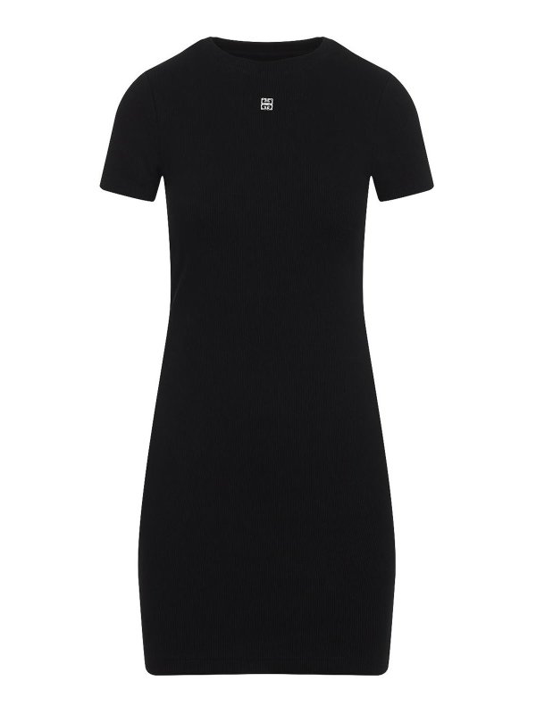 ワンピース GIVENCHY SS25 4G dress (BW22CM3YQS 001) Givenchy 4G Short Sleeves Rib Tank Dress - Black | BW22CM3YQS001