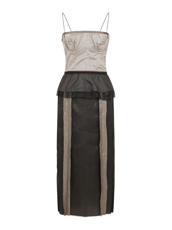 Maison Margiela: abiti al ginocchio - Abito midi di seta