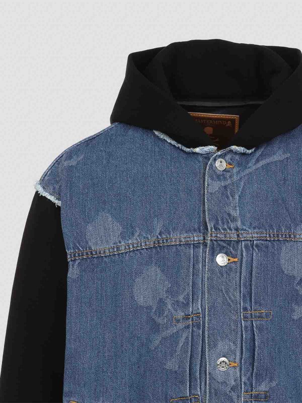 The Best Shops MASTERMIND WORLD: casual jackets - Hooded Monogram Denim Jacket