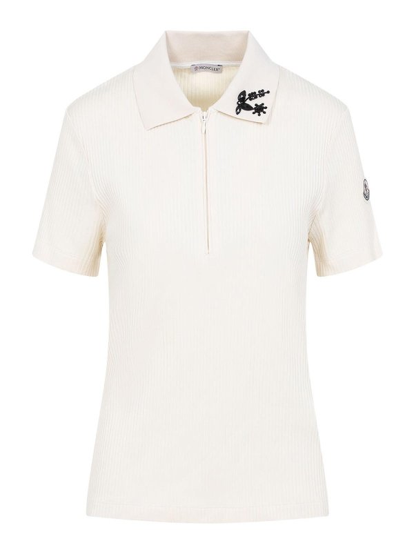 MONCLER: ポロシャツ - ポロシャツ - クリーム