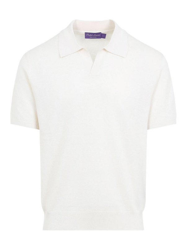 RALPH LAUREN: Strickpullover mit Rundhalsausschnitt - Rundhalspullover - Creme