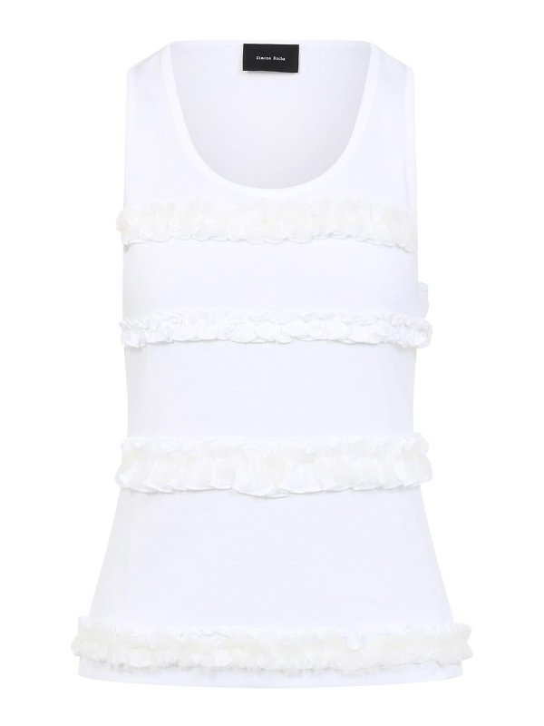 SIMONE ROCHA: Tops & Tank tops - Fitted Ruffle Frill Tank Top