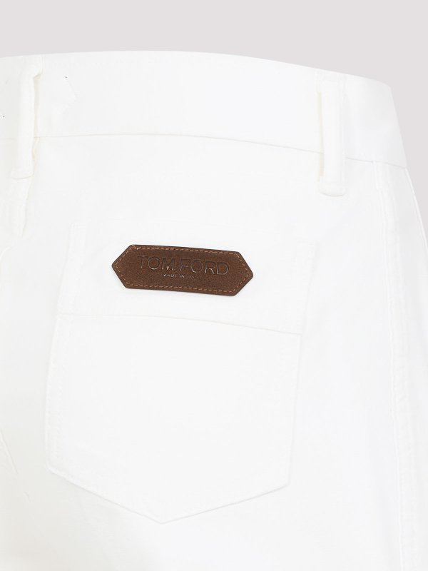【関税込み】tom ford 'Moleskin' pants Beige Straight-Leg Cotton-Blend Moleskin Trousers | TOM FORD