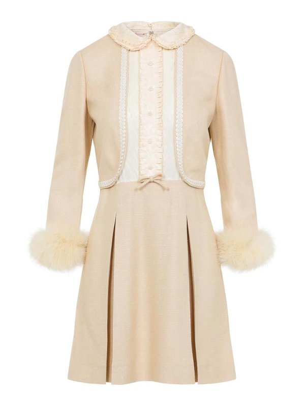 VALENTINO: short dresses - Feathers Mini Dress