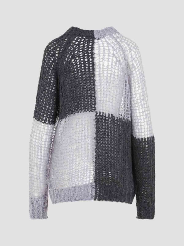 Acne Studios: Strickpullover mit Rundhalsausschnitt online - Rundhalspullover - Grau