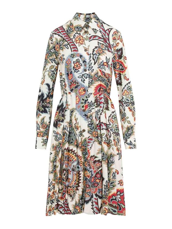ETRO: Knielange Kleider - Knielanges Kleid - Camel