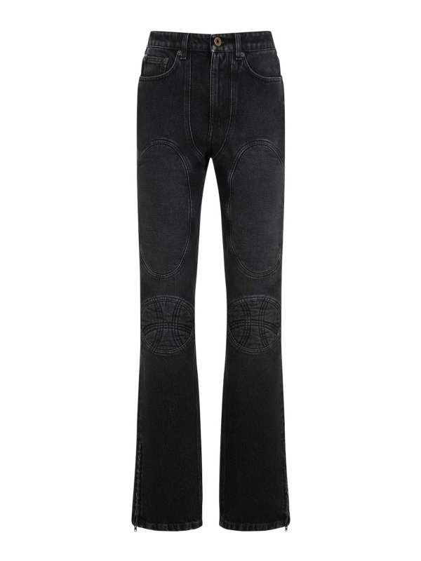 JEAN PAUL GAULTIER: Jeans évasés - Jean Bootcut - Noir