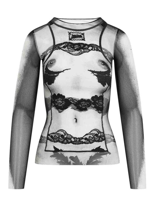 JEAN PAUL GAULTIER: トップス＆タンクトップ - トップ/タンクトップ - Body Lace Mariniere