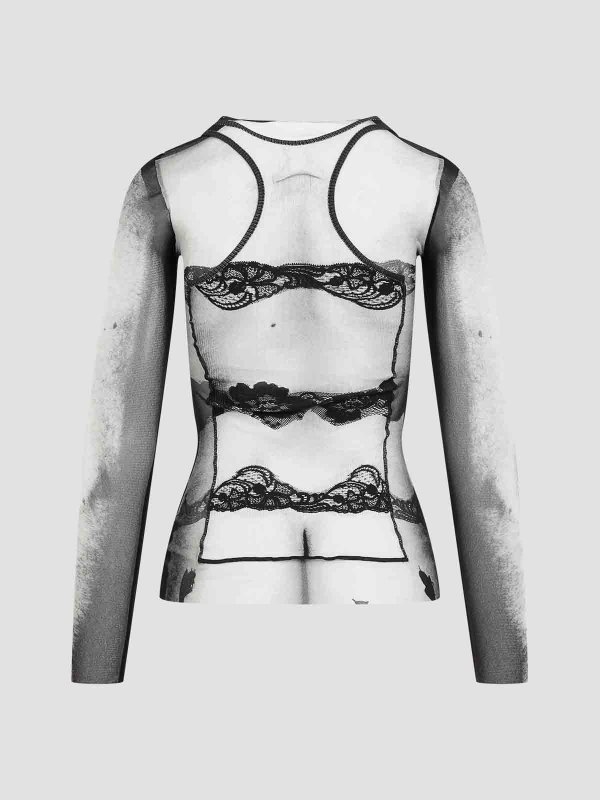 JEAN PAUL GAULTIER: トップス＆タンクトップ online - トップ/タンクトップ - Body Lace Mariniere