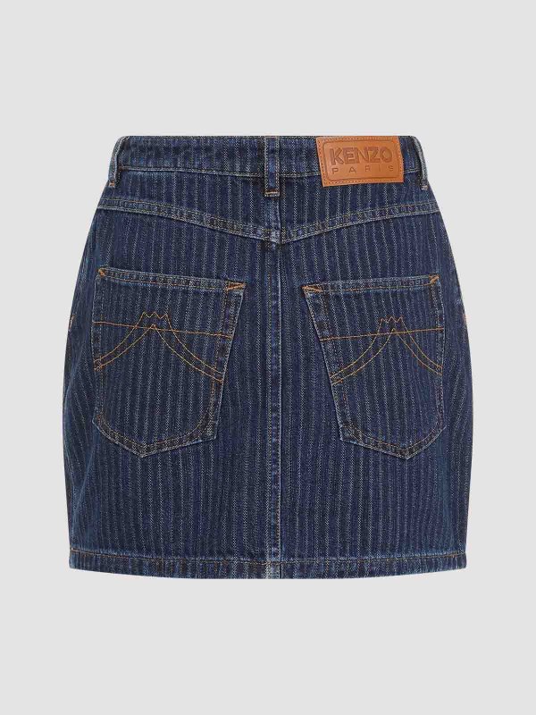スカート KENZO STRIPPED JACQUARD MINI SKIRT Kenzo Stripped Jacquard Mini Skirt - Blue - Women