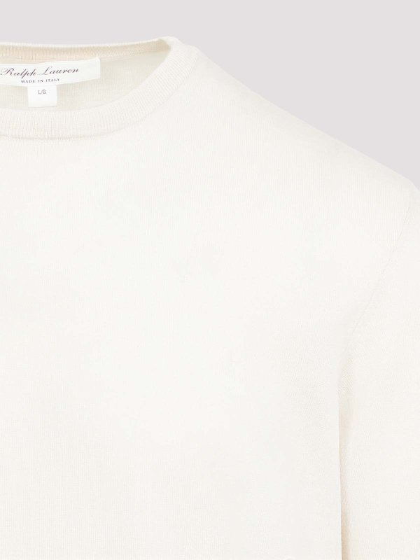 RALPH LAUREN: Strickpullover mit Rundhalsausschnitt online - Rundhalspullover - Creme