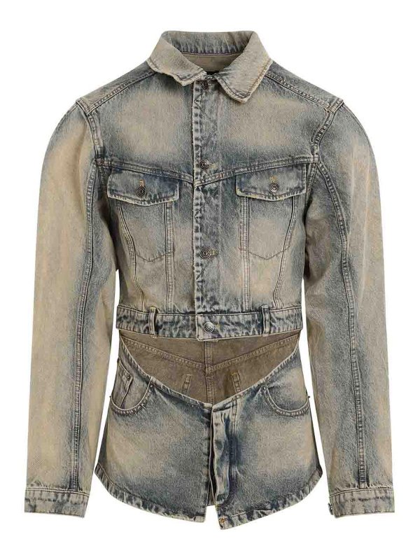 EGONlab. ジャケット EGONlab Cutout Denim Jacket - Blue - Men | SS24OU003BCHAMPAGNE