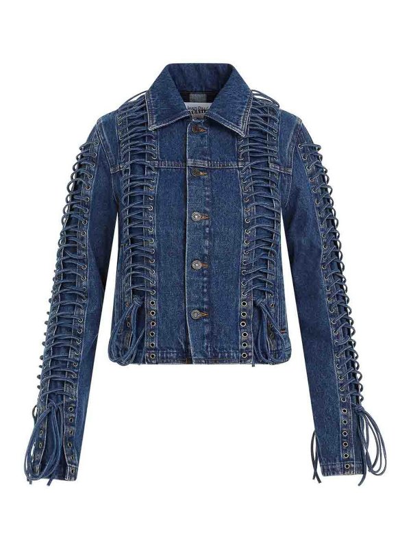 JEAN PAUL GAULTIER: casual jackets - Corset Denim Jacket