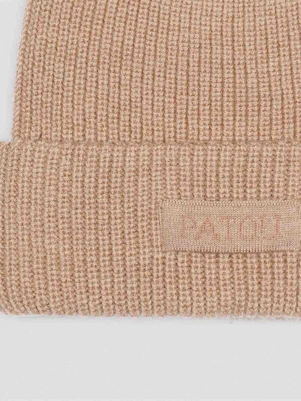 PATOU: beanies online - Knitted Ribbed Beanie Hat