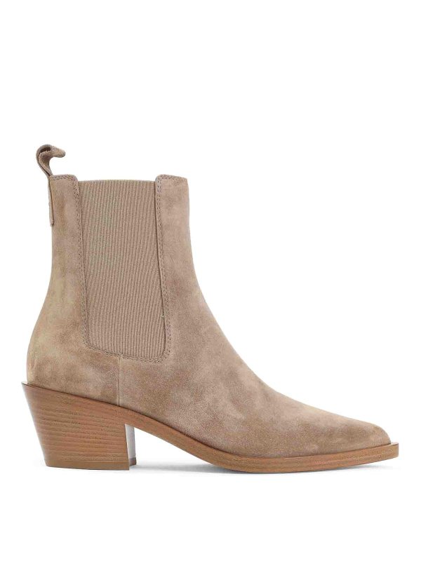 Gianvito Rossi: ankle boots - Suede Leather Ankle Boots
