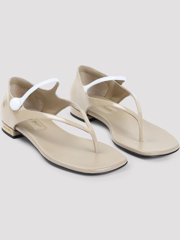 MIU MIU: sandals online - Calf Leather Sandals