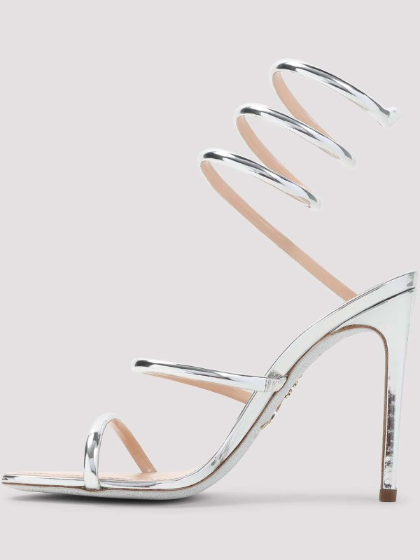 RENE CAOVILLA: sandali online - Sandali di serpente con specchio Ren Caovilla