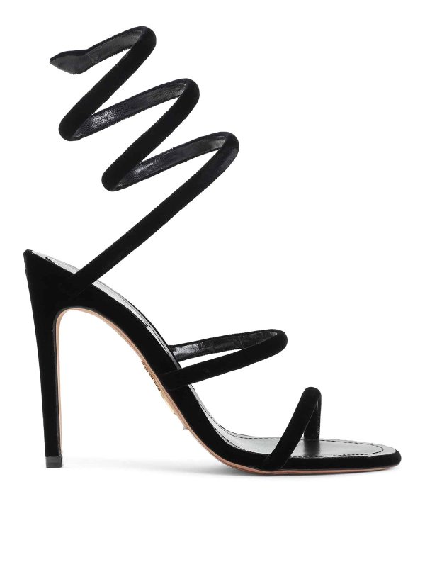 RENE CAOVILLA: sandals - Ren Caovilla Velvet Snake Sandals