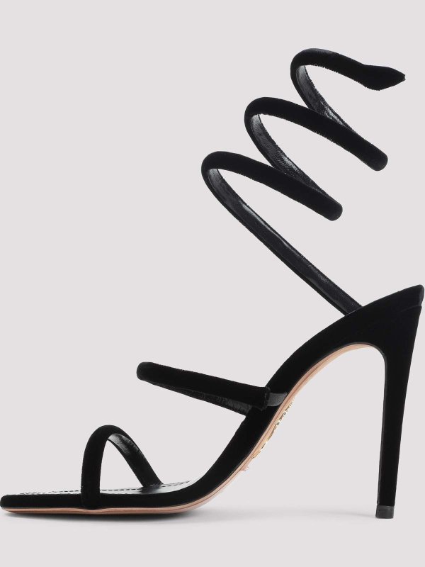 RENE CAOVILLA: sandals online - Ren Caovilla Velvet Snake Sandals