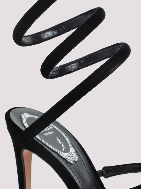 The Best Shops RENE CAOVILLA: sandals - Ren Caovilla Velvet Snake Sandals