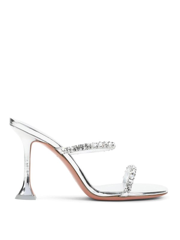 AMINA MUADDI: ロファー＆スリッパ - ローファー - 銀