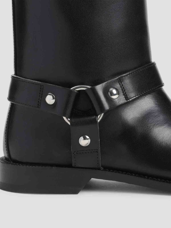 Loewe Campo Biker Shearling Boots - Black - Women