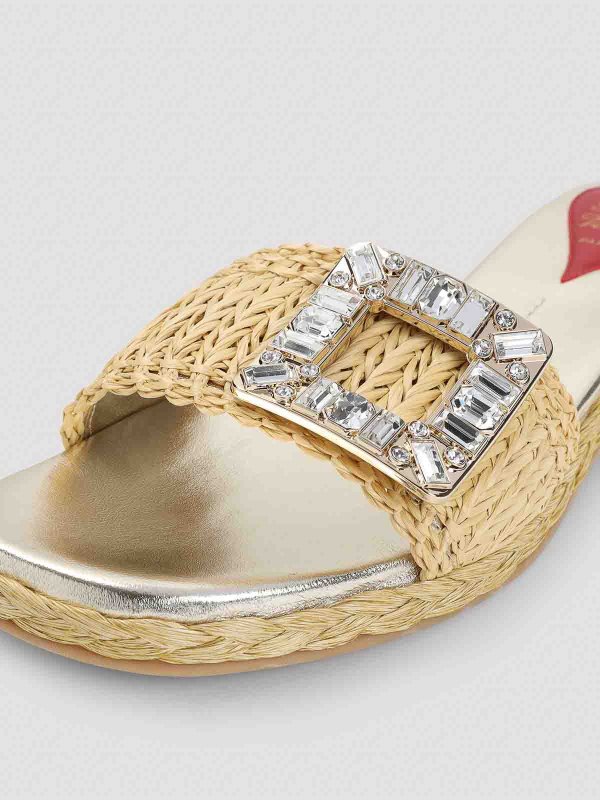 Strass Buckle Raffia 25 Espadrillas shop online: ROGER VIVIER