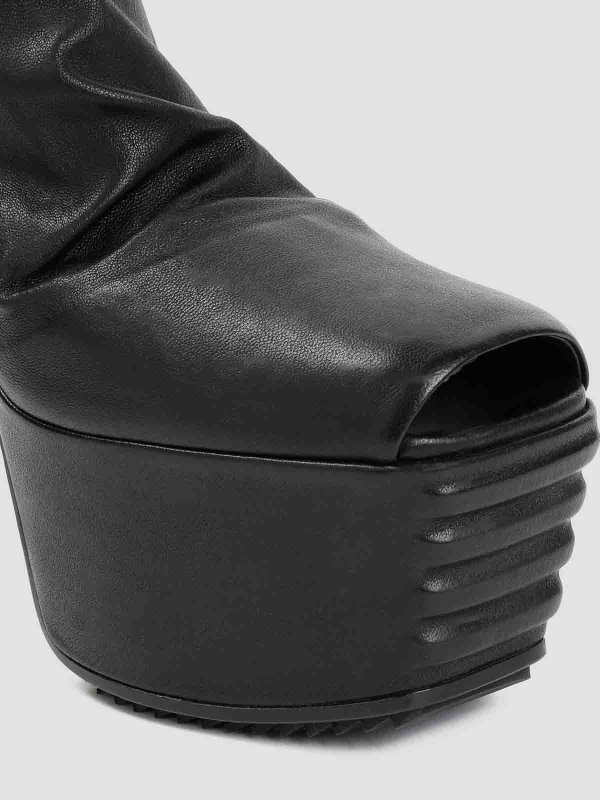 リックオウエンス Rick Owens Grill Stretch Peeptoe Boots Rick Owens Grill Stretch Peeptoe Boots - Black | RP01D2845LS090
