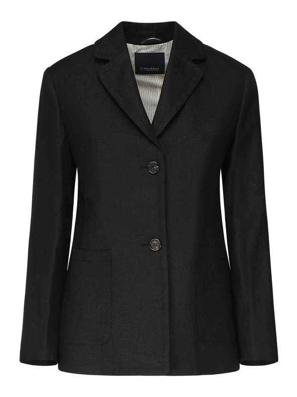 S MAX MARA: casual jackets - Arrigo Jacket In Heavy Linen Canvas