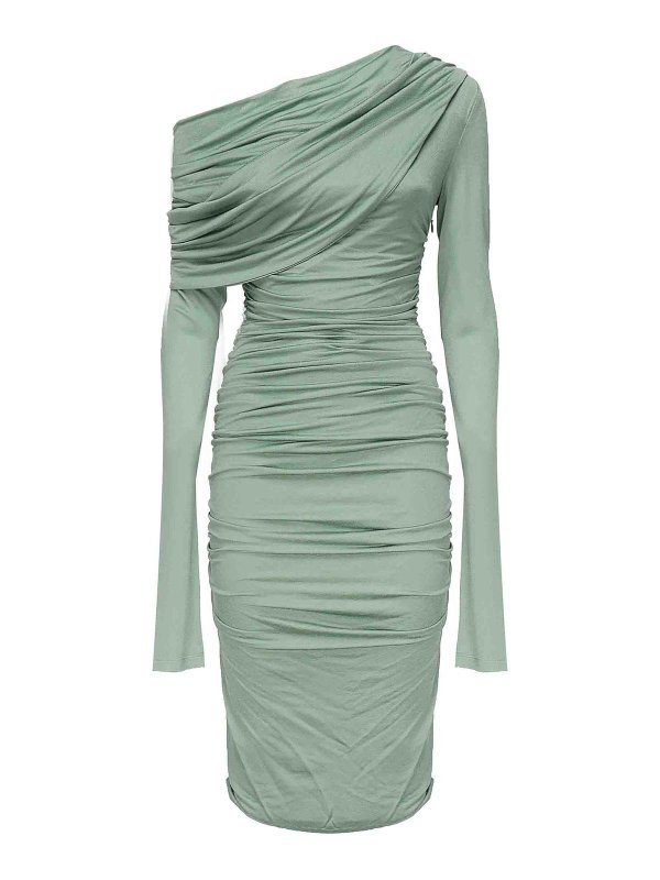 BLUMARINE: knee length dresses - Jersey Sabl Midi Dress