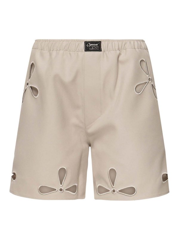 COPERNI: Trousers Shorts - Petal-Embroidered Cut-Out Shorts