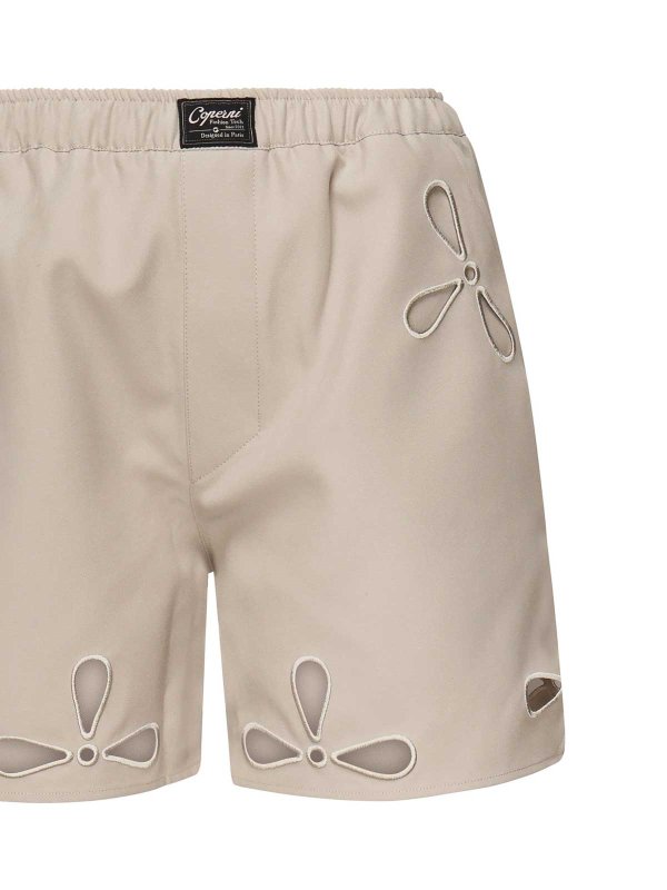 The Best Shops COPERNI: Trousers Shorts - Petal-Embroidered Cut-Out Shorts