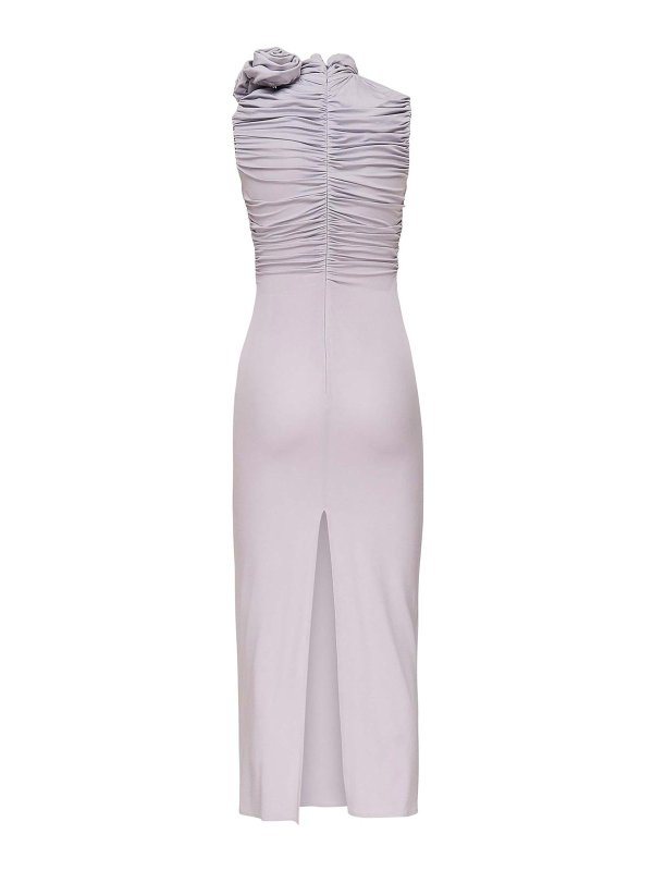 MAGDA BUTRYM: knee length dresses online - Ruffled Midi Dress With Turtleneck