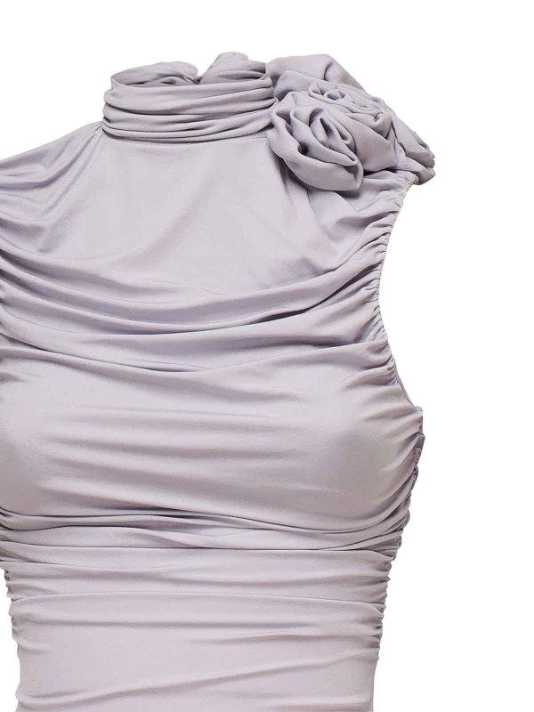 The Best Shops MAGDA BUTRYM: knee length dresses - Ruffled Midi Dress With Turtleneck