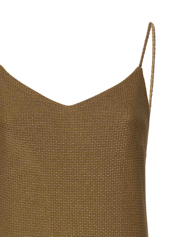 Max Mara: knee length dresses online - Slip Dress In Jacquard Jersey