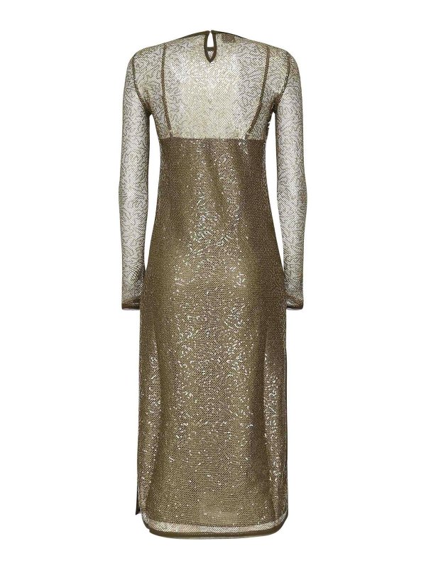 The Best Shops Pinko: knee length dresses - Sequin Mesh Midi Dress