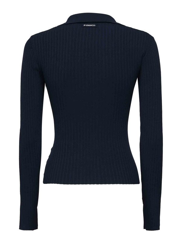 Pinko: crew necks online - Long-Sleeved Wide-Neck Sweater