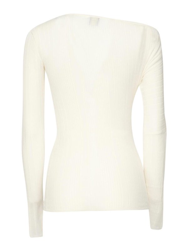 The Best Shops Pinko: Suéteres con cuello pico - Suéter Cuello Redondo - Blanco