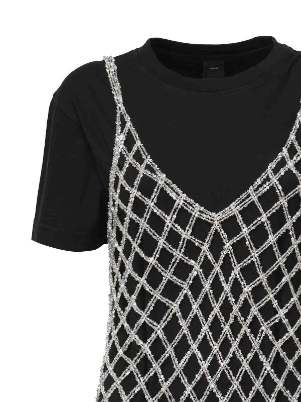 Pinko: abiti al ginocchio online - Vestito  a T-shirt  con paillettes