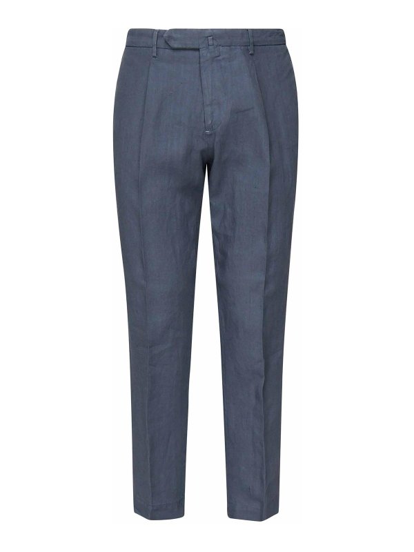 SANTANIELLO: casual trousers - Linen Pleated Trousers