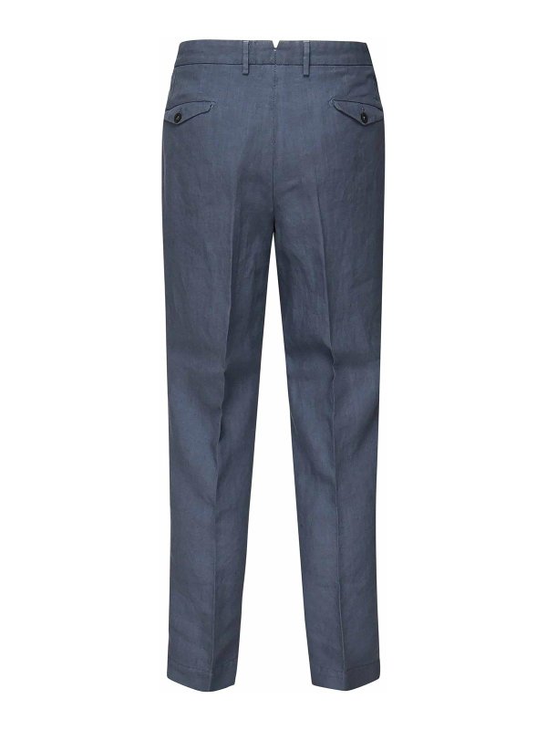 SANTANIELLO: casual trousers online - Linen Pleated Trousers