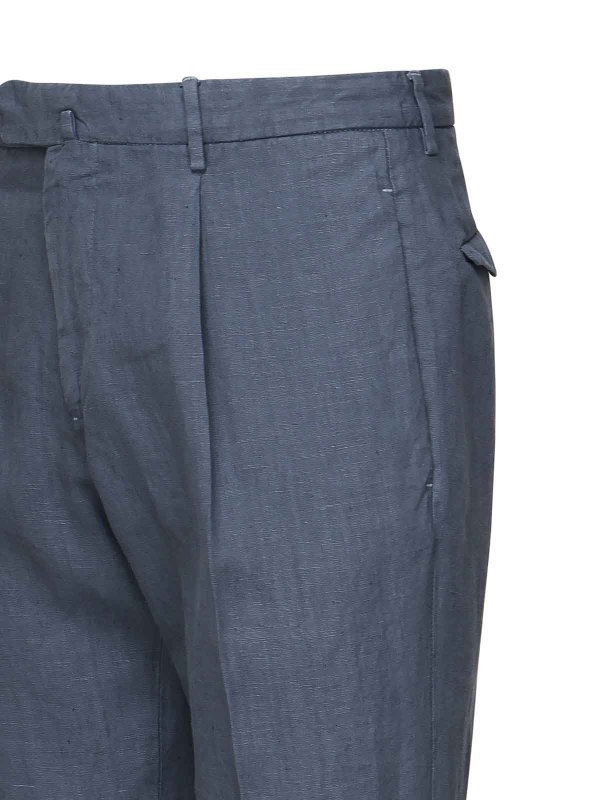 The Best Shops SANTANIELLO: casual trousers - Linen Pleated Trousers