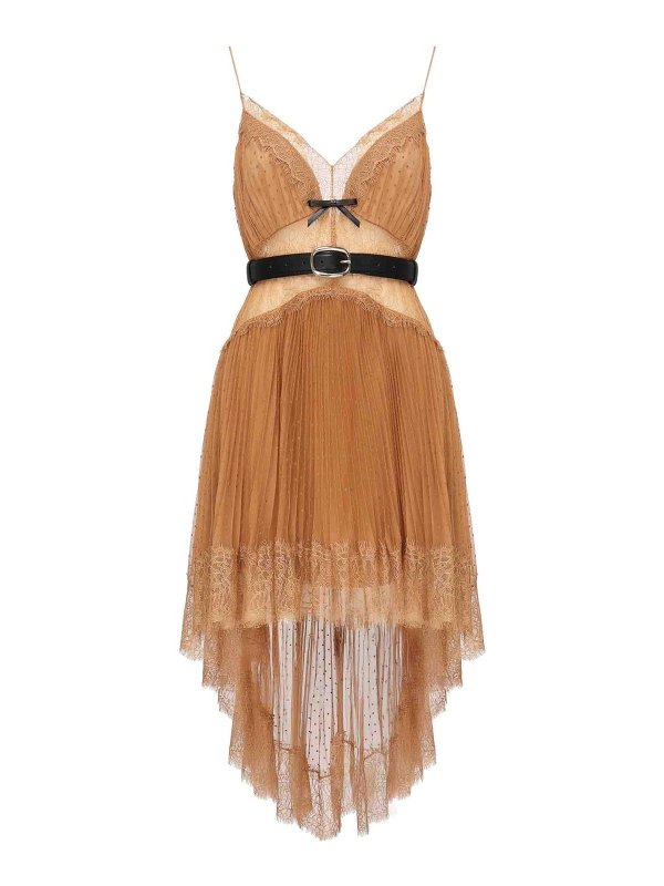 Self Portrait: short dresses - Polka Dot Mesh Mini Dress